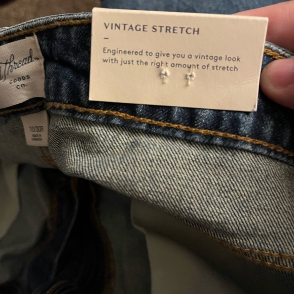 Vintage Stretch Universal Thread Dark Blue Jean Shorts - Picture 3 of 5